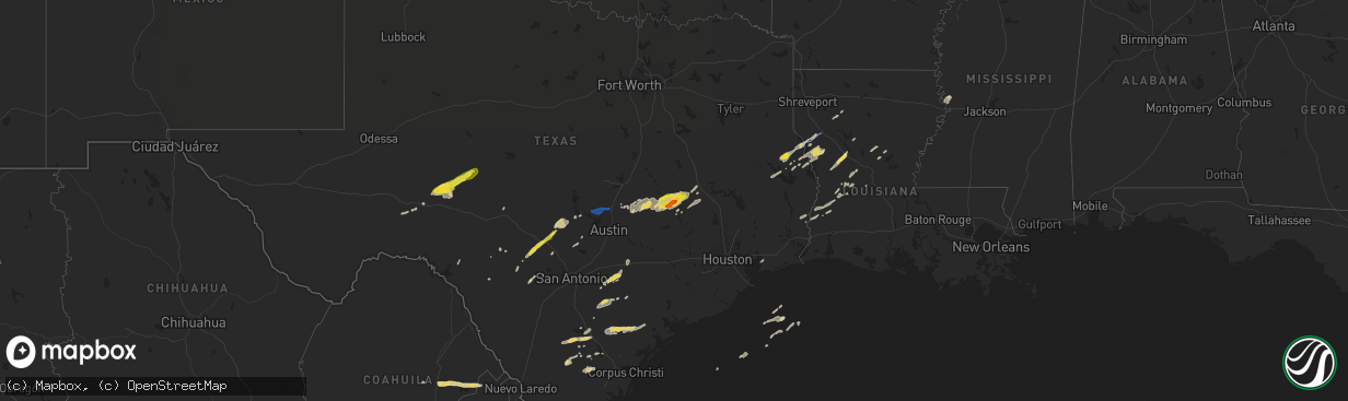 Hail map on April 24, 2019