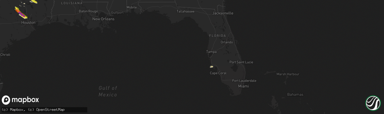 Hail map in Florida on April 24, 2020