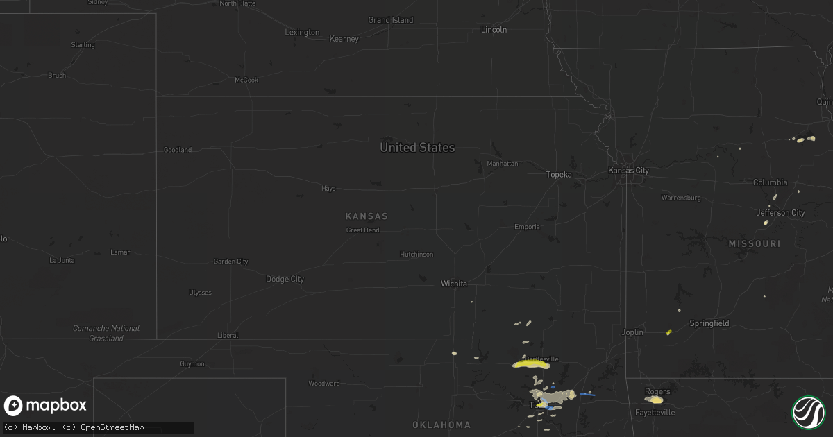 Hail map in Kansas on April 24, 2020