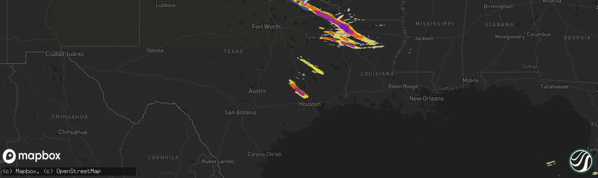 Hail map on April 24, 2020