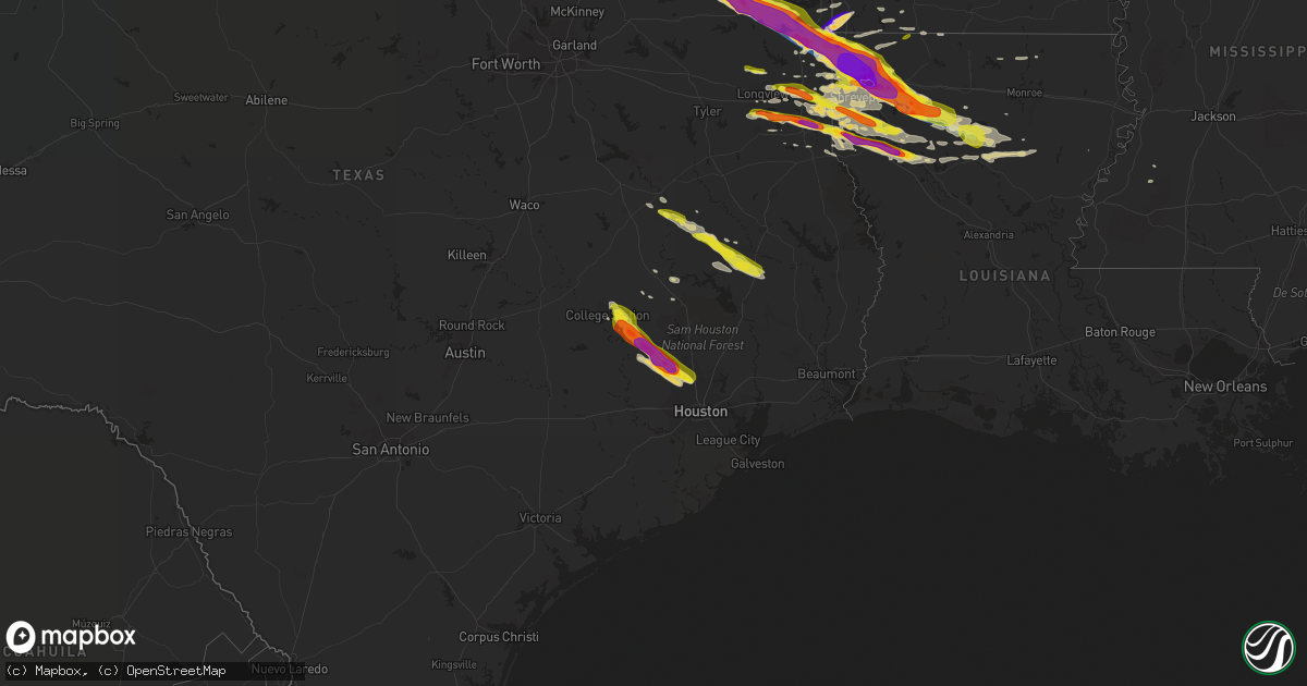 Hail map on April 24, 2020