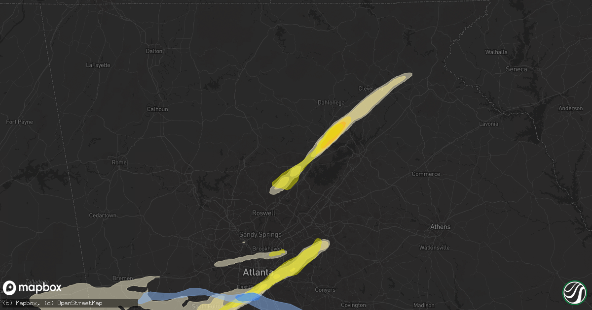 Hail map in Cumming, GA on April 24, 2021