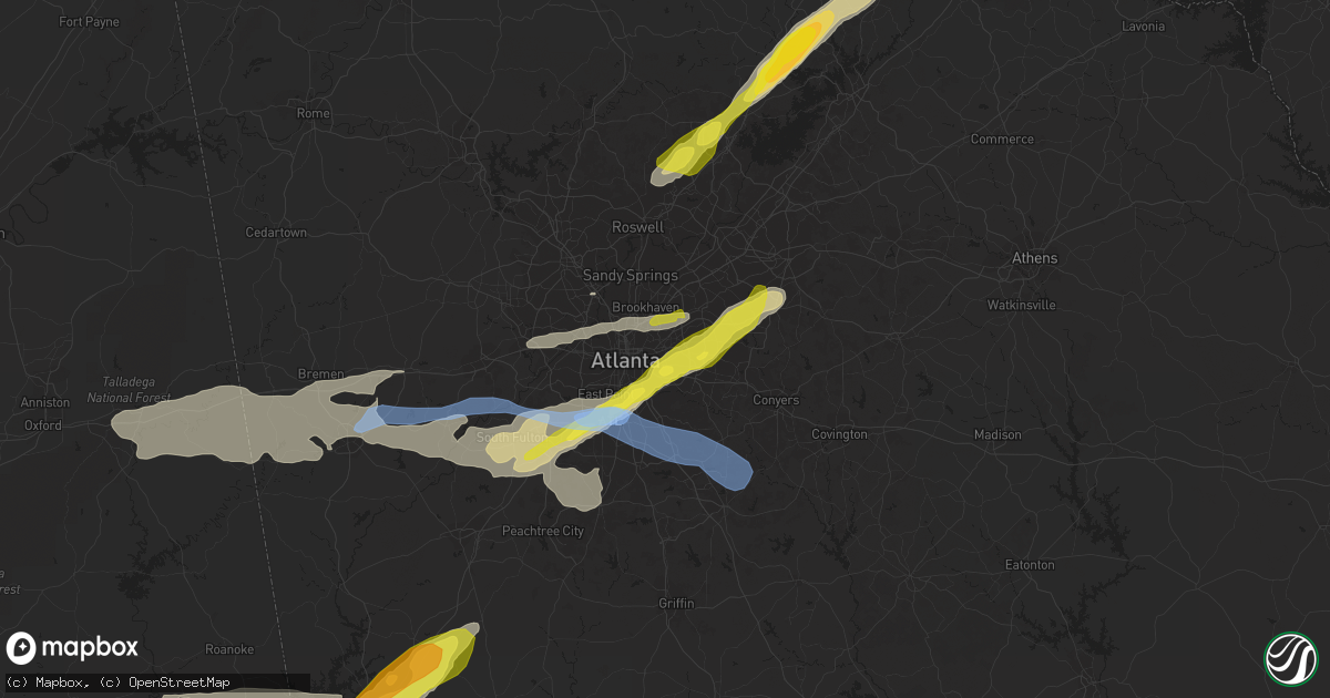 Hail map in Decatur, GA on April 24, 2021