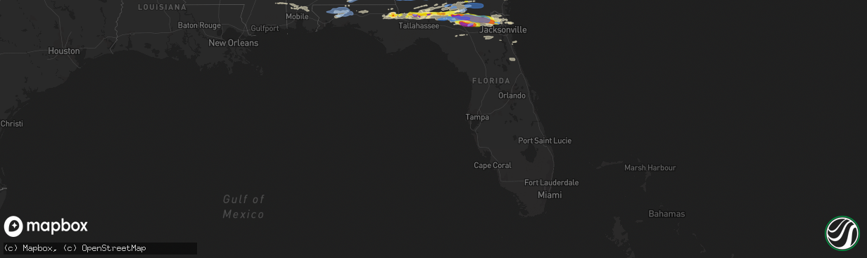 Hail map in Florida on April 24, 2021