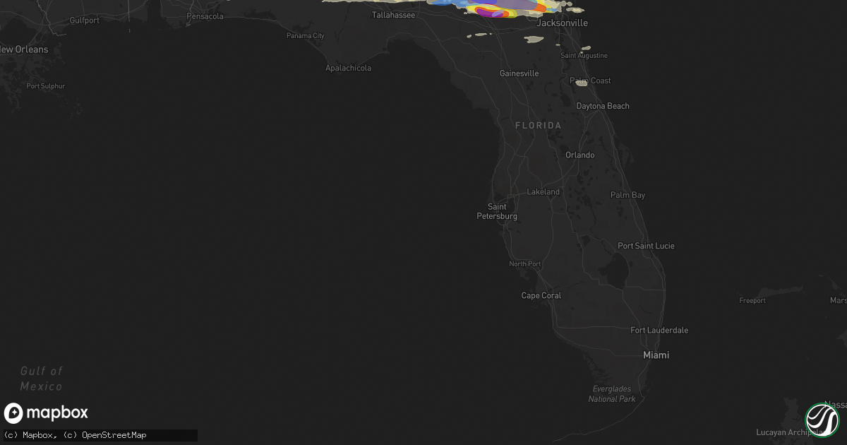 Hail map in Florida on April 24, 2021