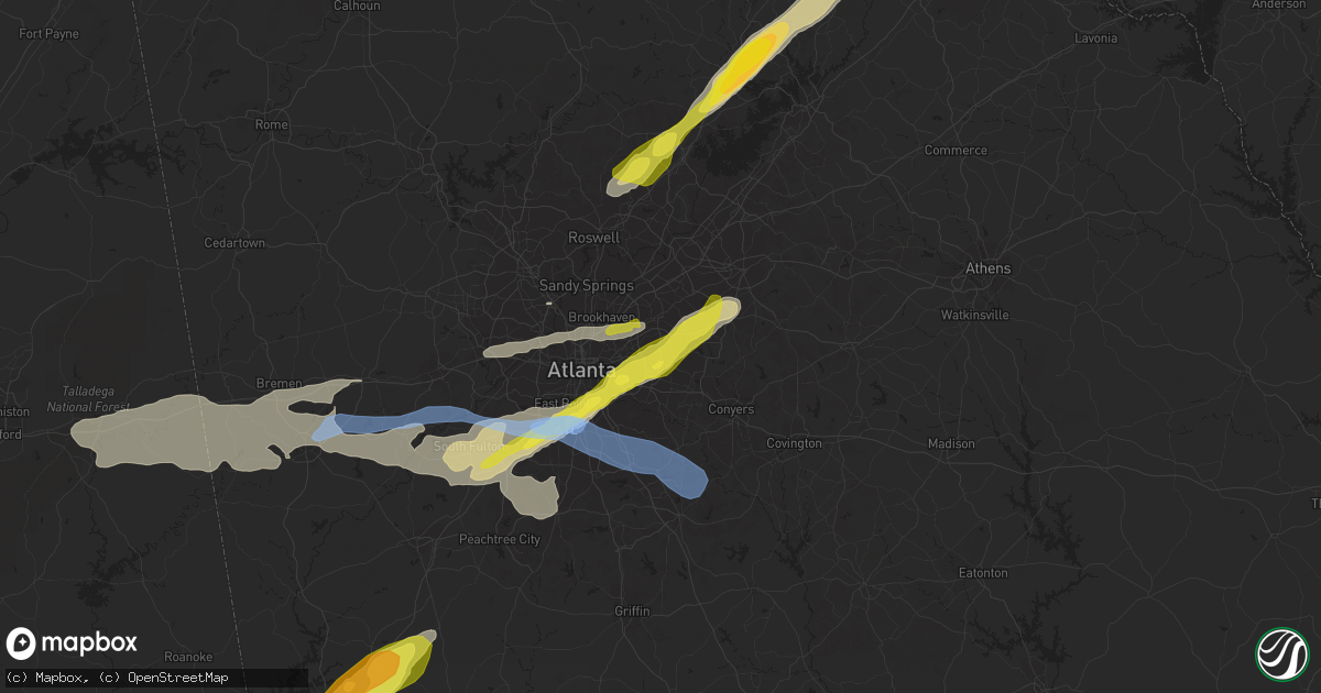 Hail map in Stone Mountain, GA on April 24, 2021