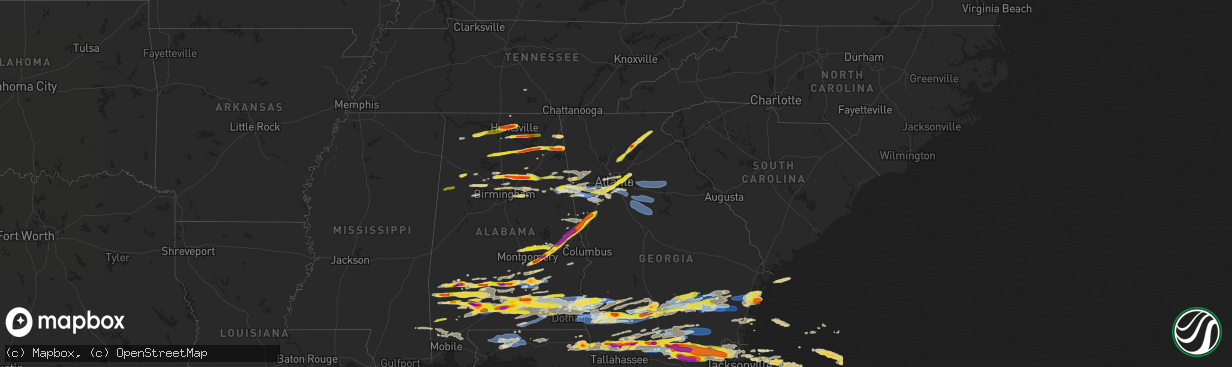 Hail map on April 24, 2021