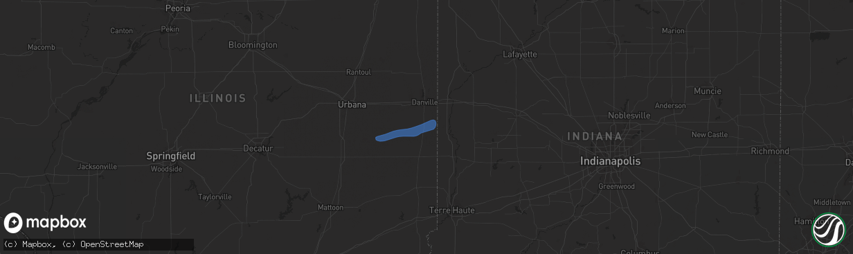 Hail map in Georgetown, IL on April 24, 2022