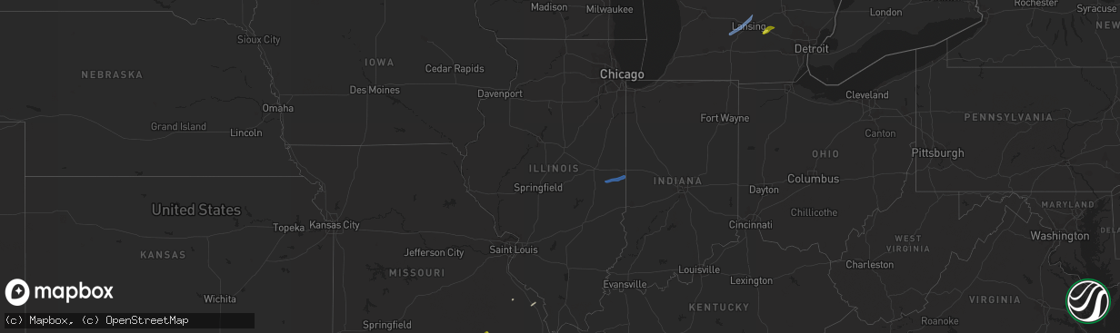 Hail map in Illinois on April 24, 2022