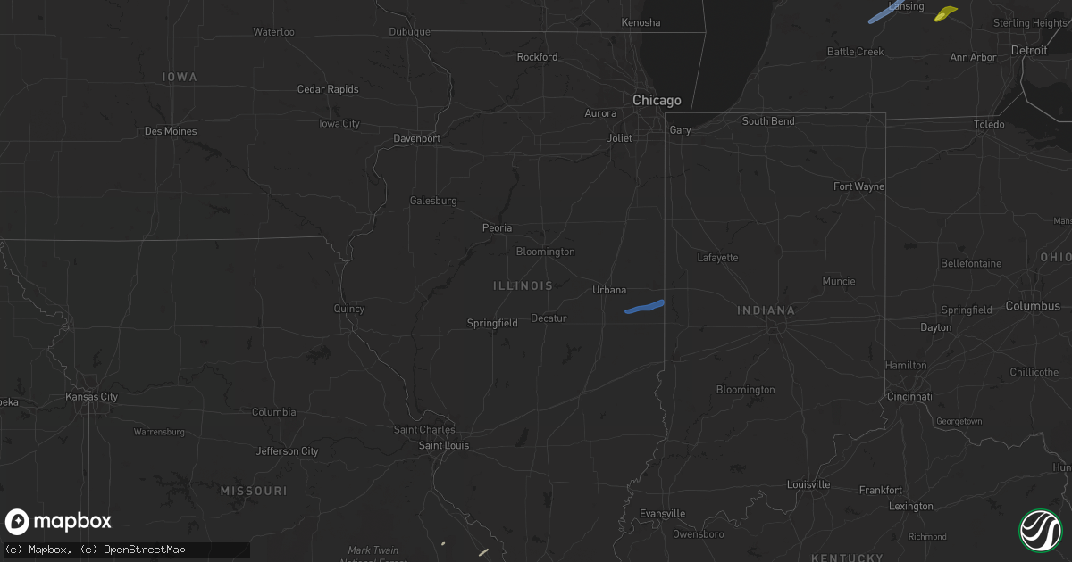 Hail map in Illinois on April 24, 2022