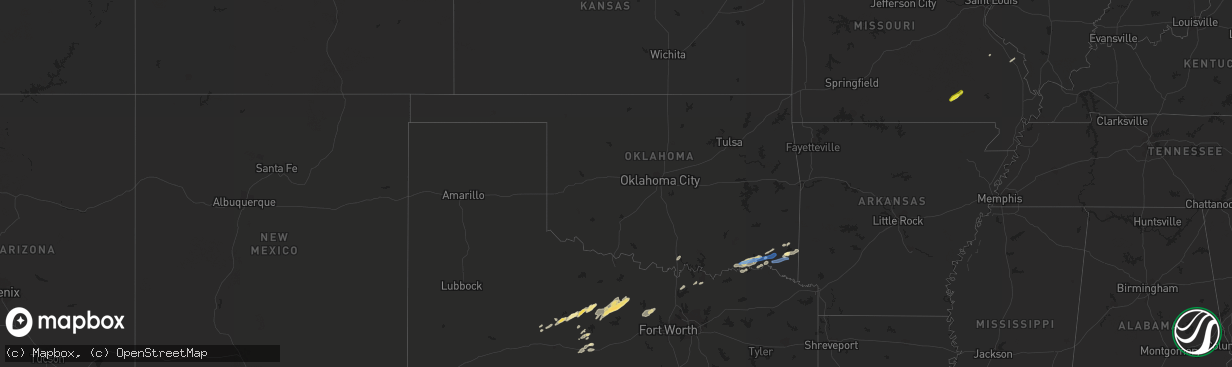 Hail map in Oklahoma on April 24, 2022