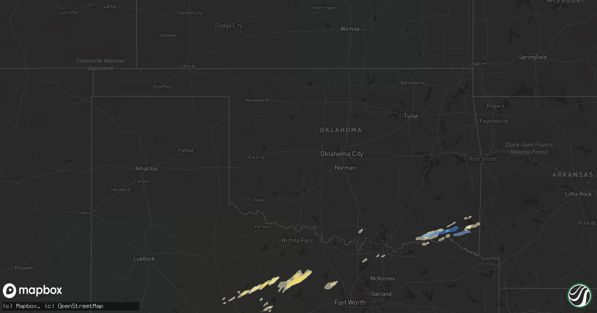 Hail map in Oklahoma on April 24, 2022