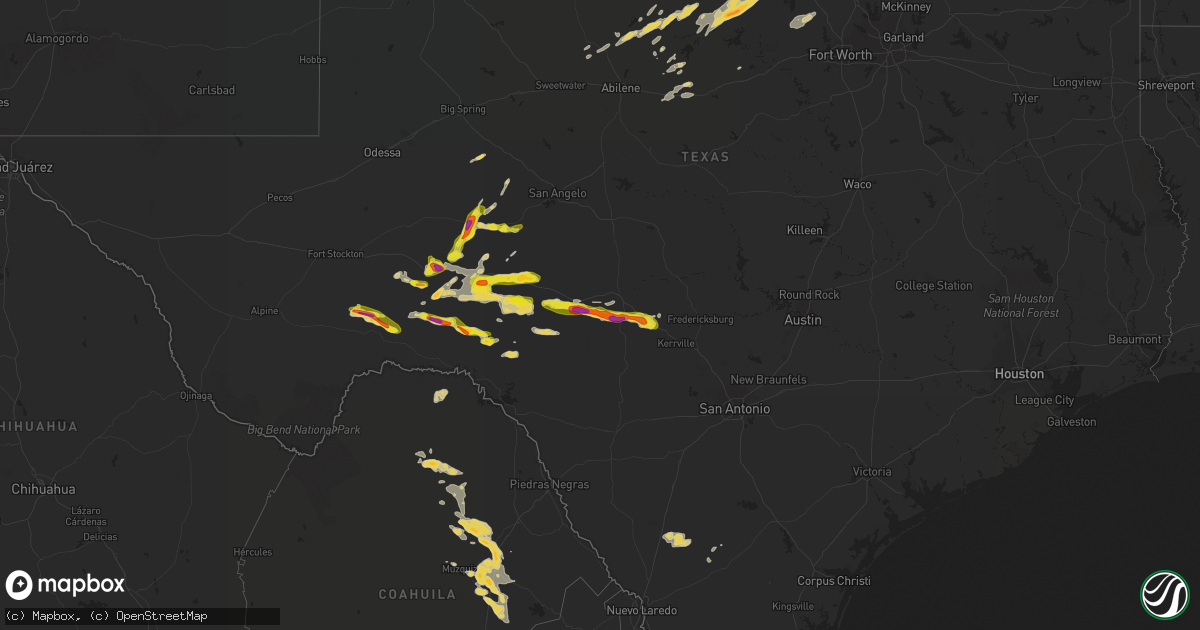 Hail map on April 24, 2022