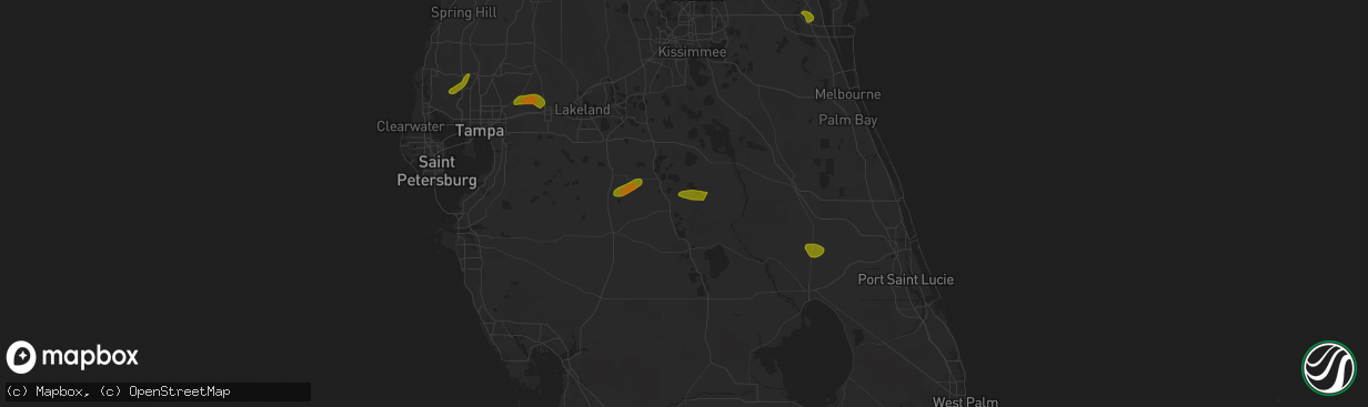 Hail map in Avon Park, FL on April 24, 2023