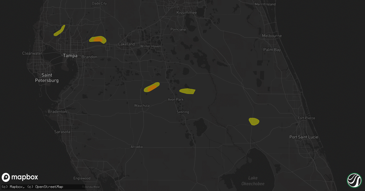 Hail map in Avon Park, FL on April 24, 2023