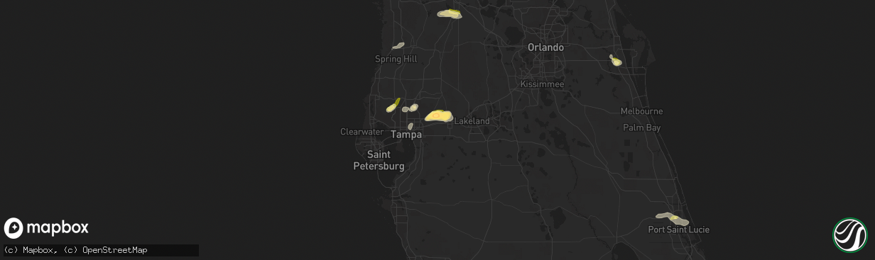 Hail map in Dover, FL on April 24, 2023