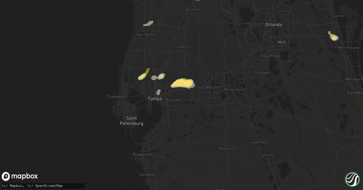 Hail map in Dover, FL on April 24, 2023