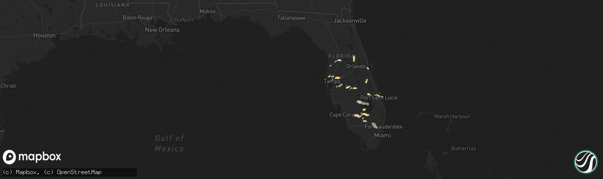 Hail map in Florida on April 24, 2023