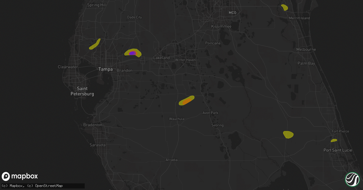 Hail map in Fort Meade, FL on April 24, 2023
