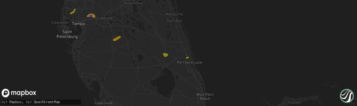 Hail map in Fort Pierce, FL on April 24, 2023