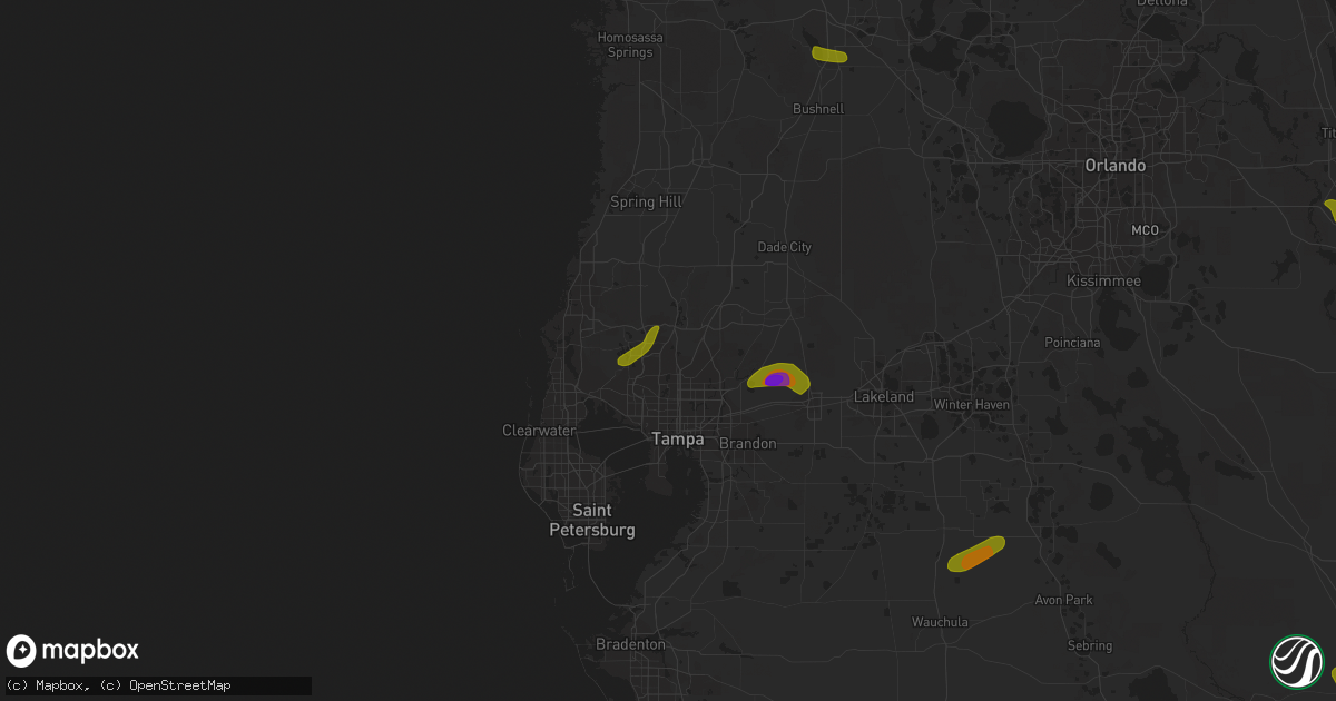 Hail map in Lutz, FL on April 24, 2023