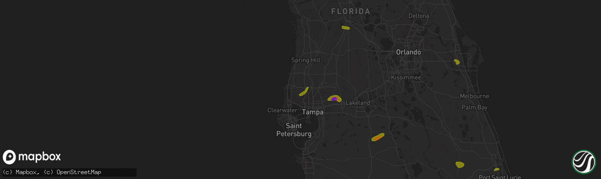 Hail map in Odessa, FL on April 24, 2023