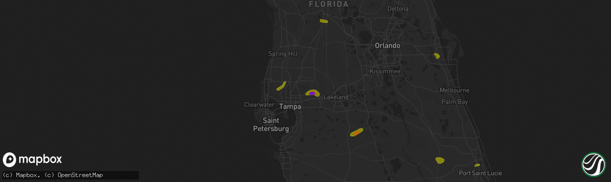 Hail map in Thonotosassa, FL on April 24, 2023
