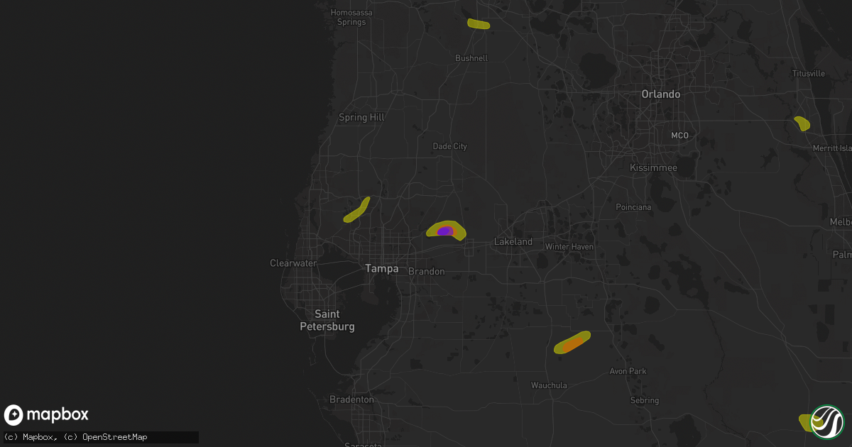 Hail map in Thonotosassa, FL on April 24, 2023