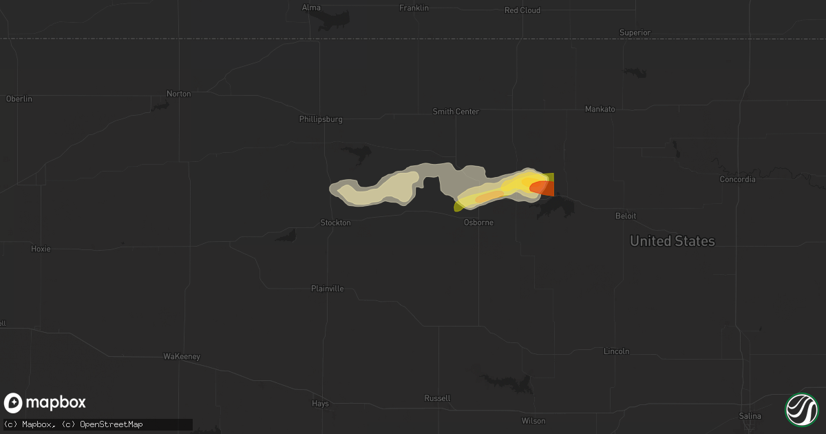 Hail map in Alton, KS on April 24, 2024