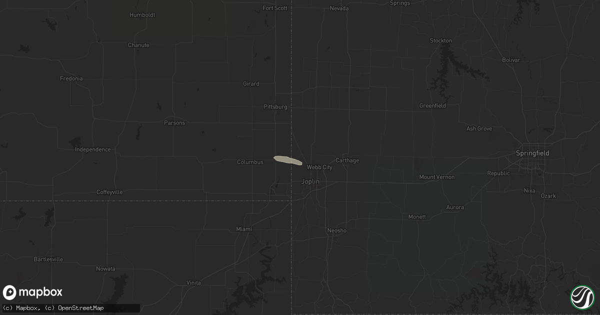 Hail map in Carl Junction, MO on April 24, 2024
