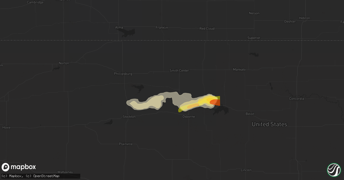 Hail map in Gaylord, KS on April 24, 2024
