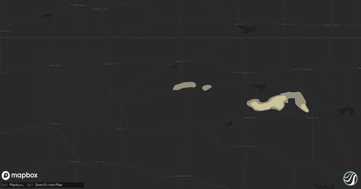 Hail map in Lenora, KS on April 24, 2024