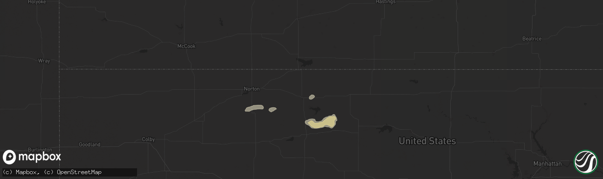 Hail map in Phillipsburg, KS on April 24, 2024