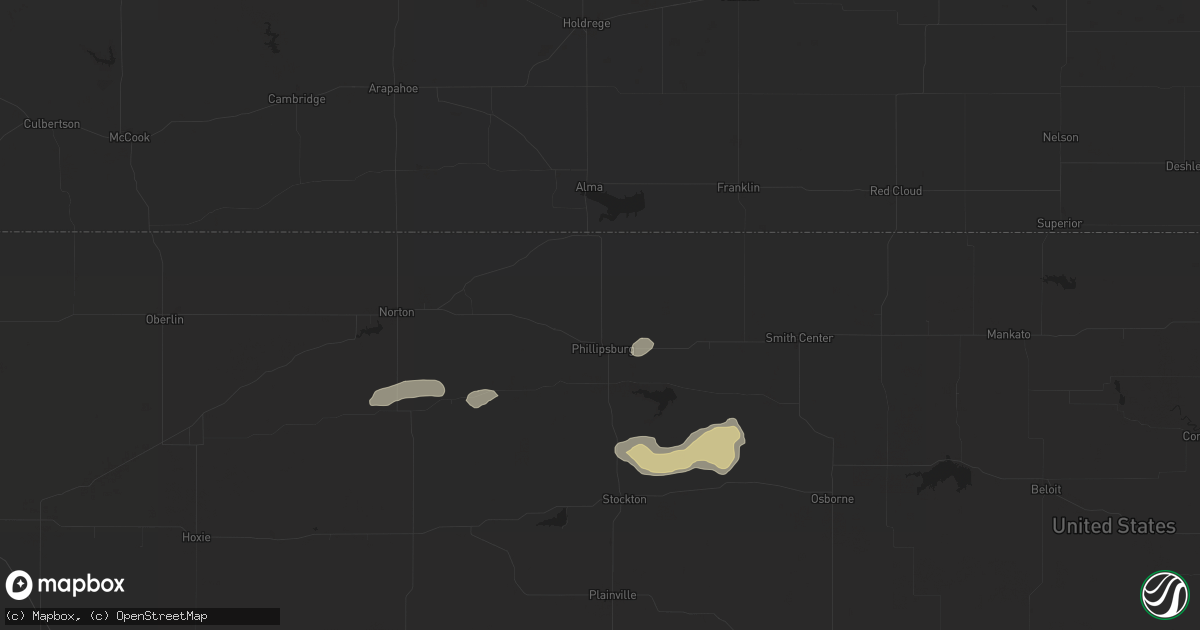 Hail map in Phillipsburg, KS on April 24, 2024