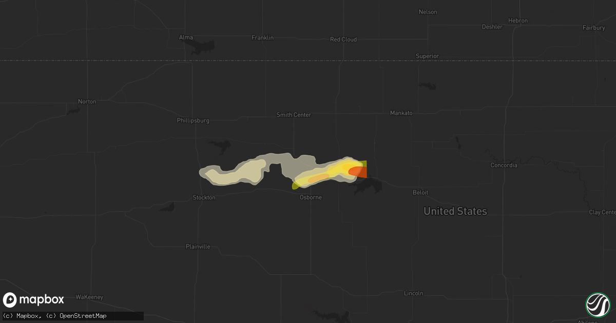Hail map in Portis, KS on April 24, 2024