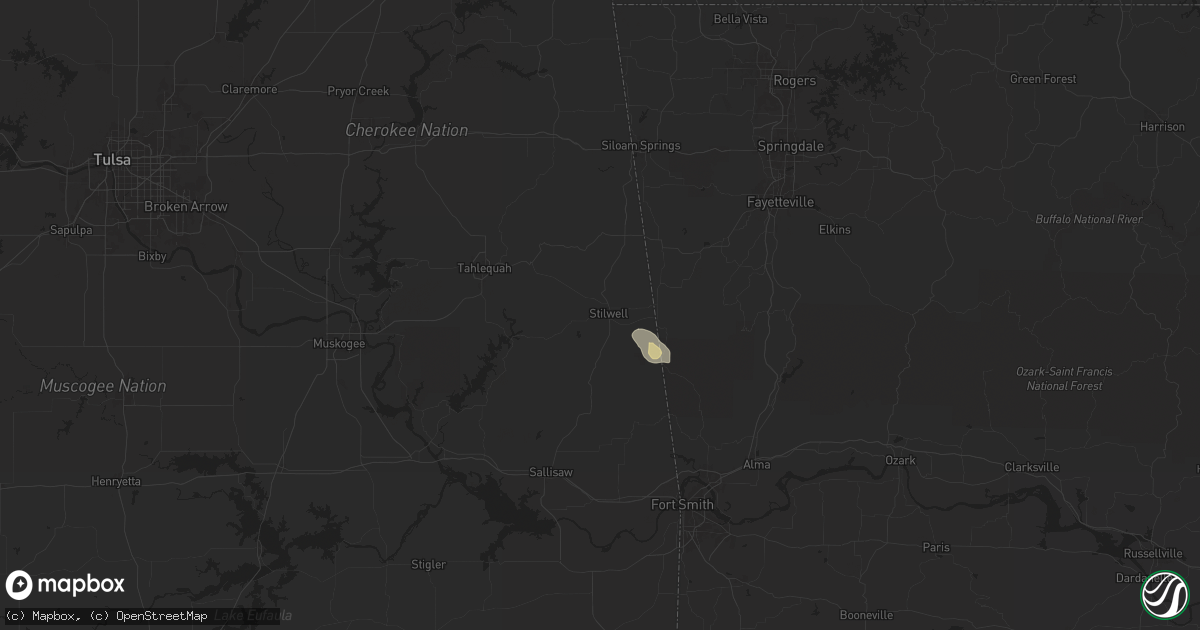 Hail map in Stilwell, OK on April 24, 2024