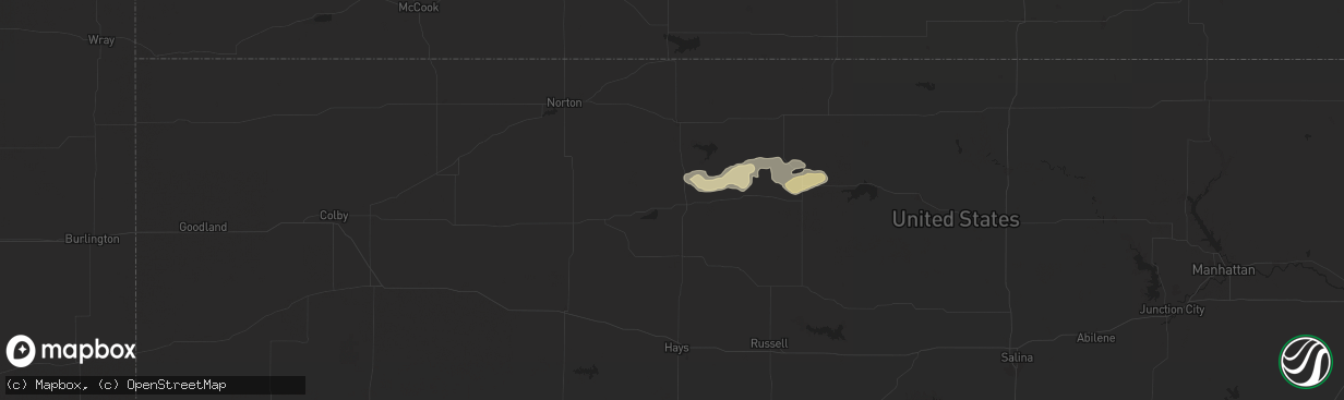 Hail map in Stockton, KS on April 24, 2024