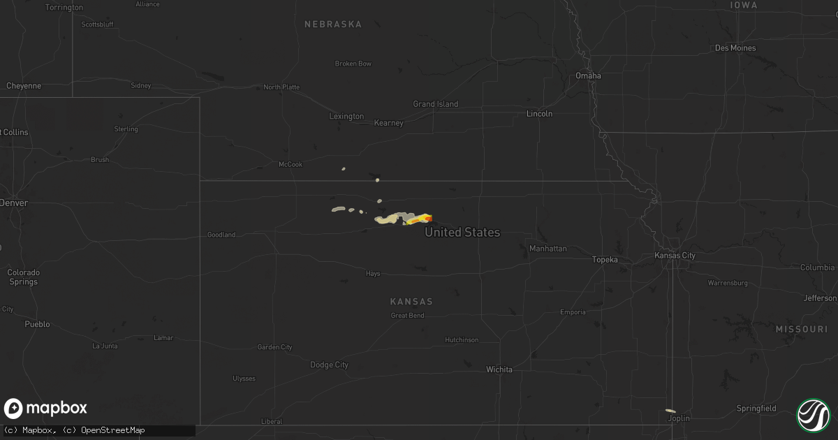 Hail map on April 24, 2024