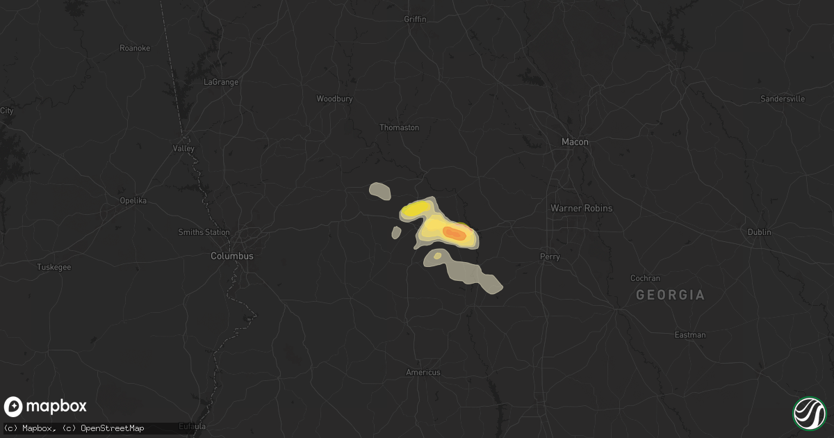 Hail map in Butler, GA on April 24, 2025