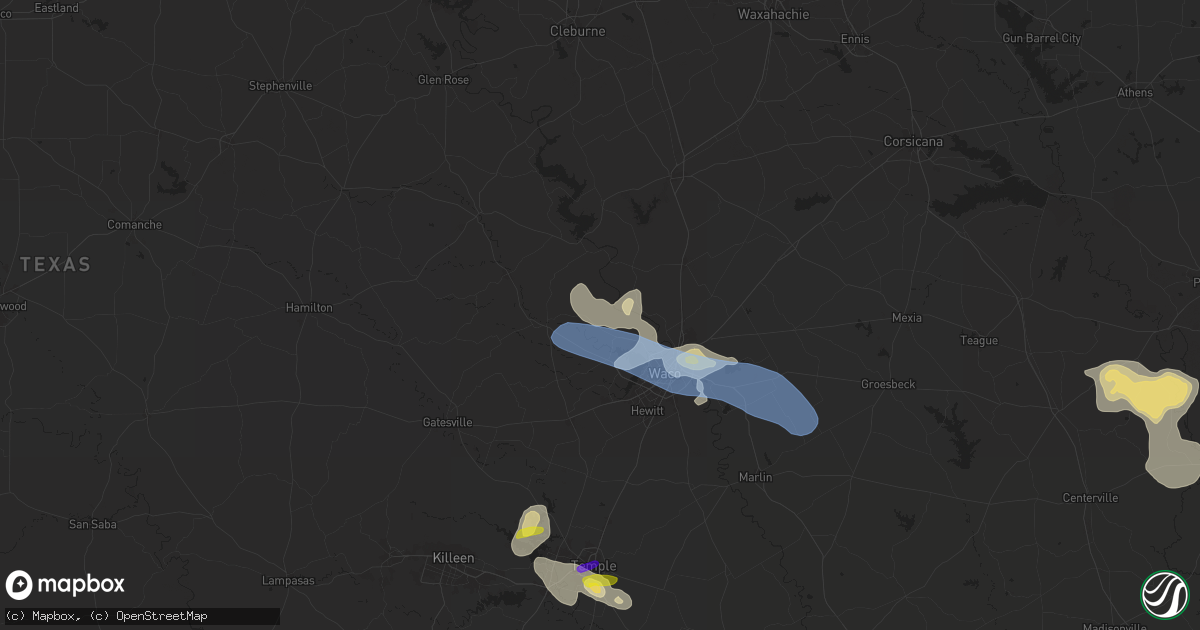 Hail map in China Spring, TX on April 24, 2025