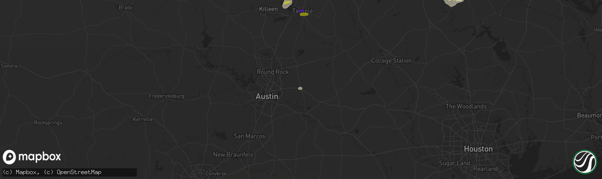 Hail map in Elgin, TX on April 24, 2025