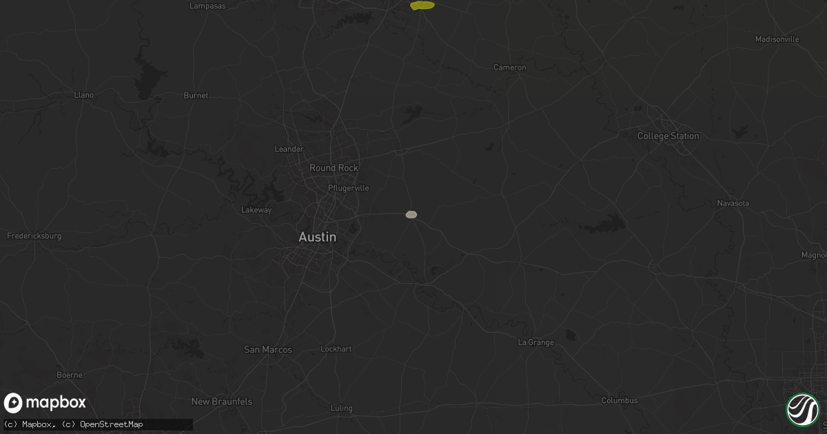 Hail map in Elgin, TX on April 24, 2025