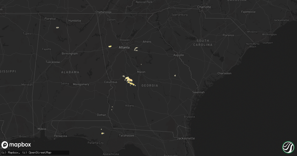 Hail map in Georgia on April 24, 2025