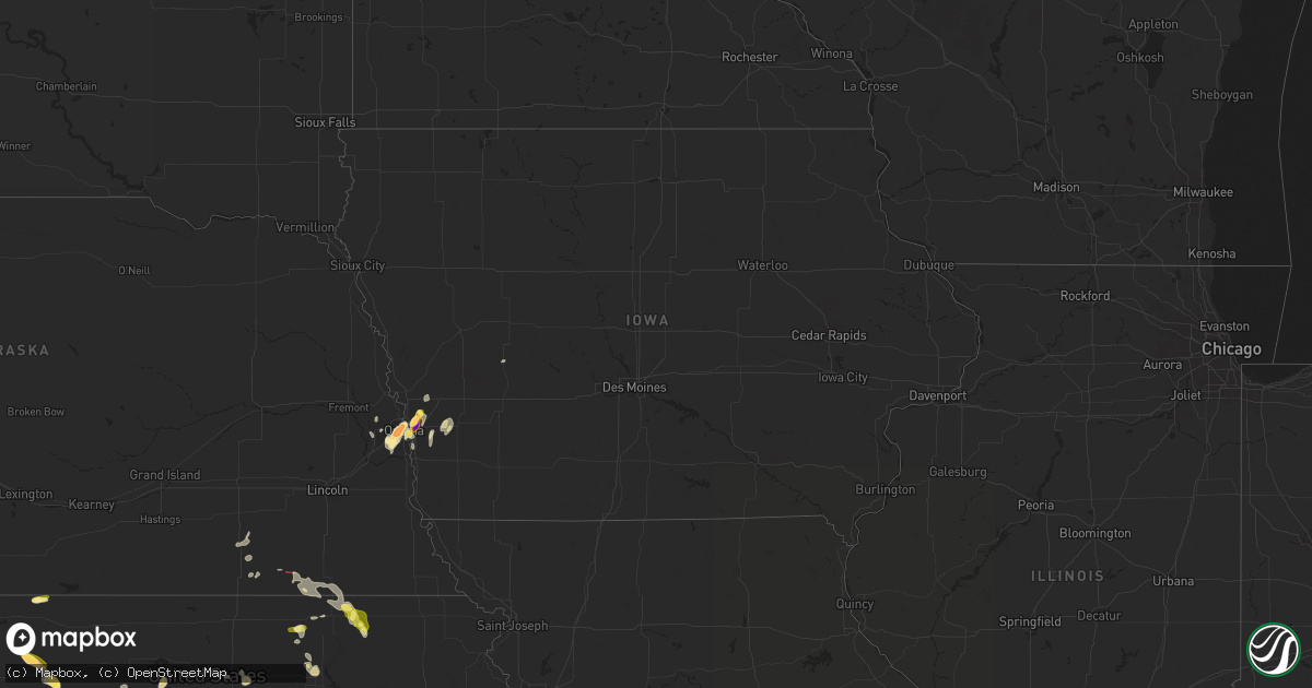 Hail map in Iowa on April 24, 2025