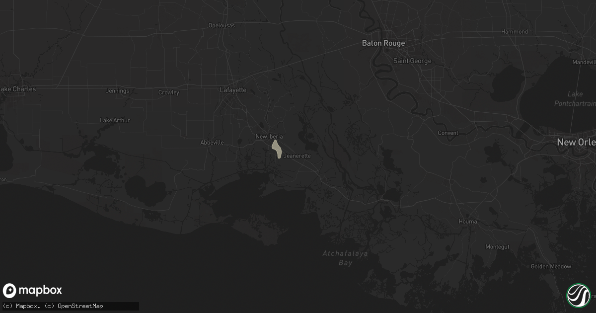 Hail map in Jeanerette, LA on April 24, 2025