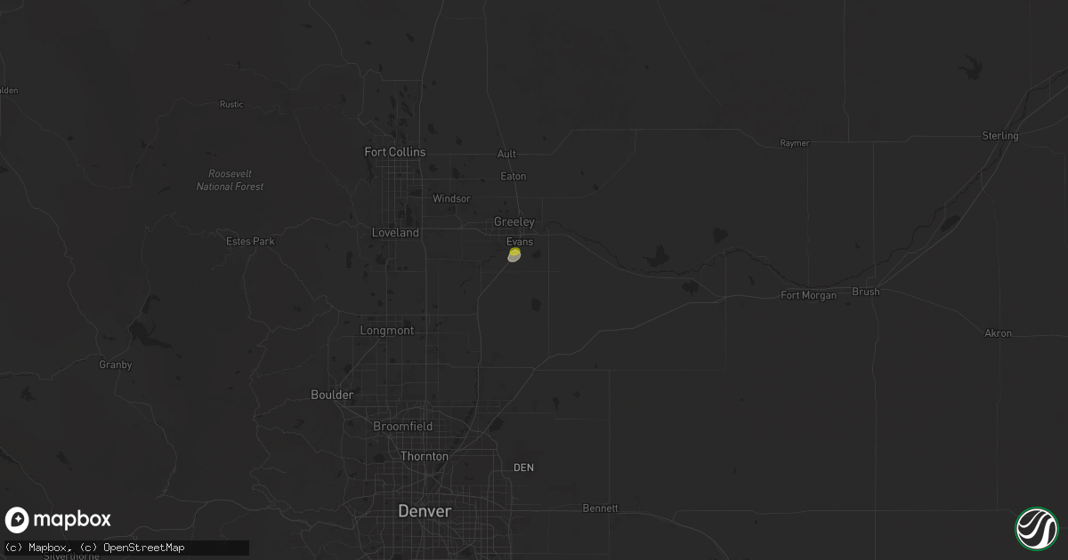 Hail map in La Salle, CO on April 24, 2025