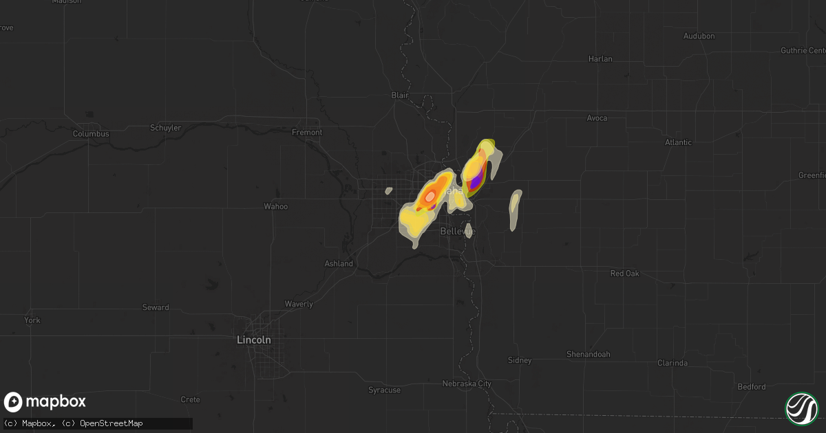 Hail map in La Vista, NE on April 24, 2025
