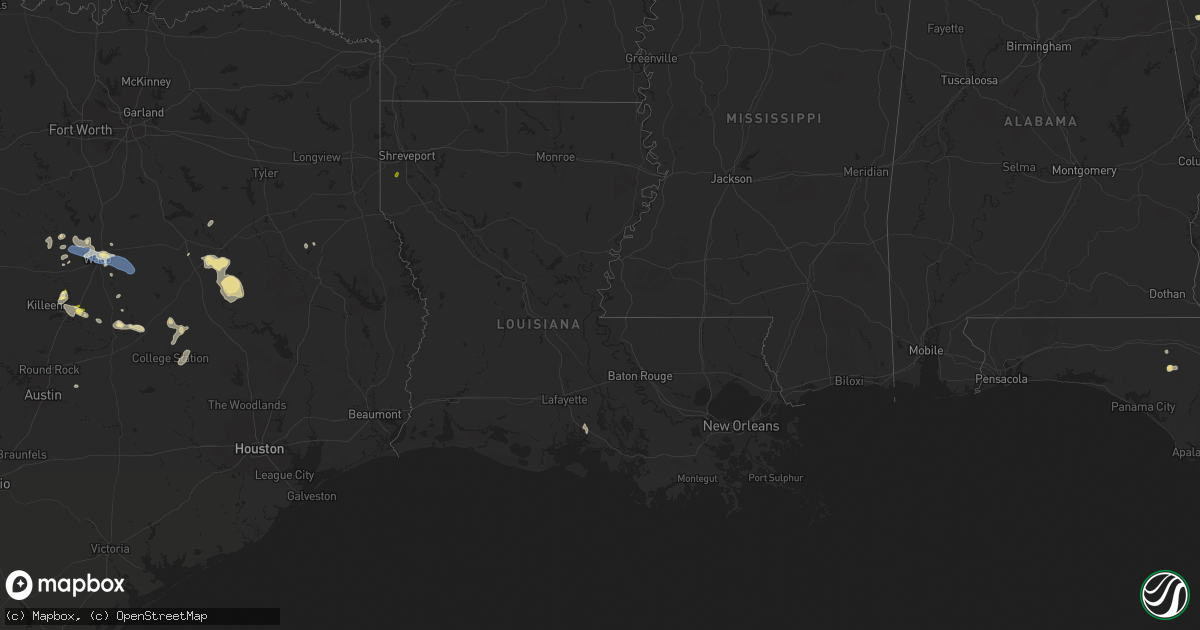 Hail map in Louisiana on April 24, 2025