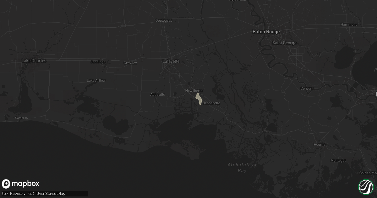 Hail map in New Iberia, LA on April 24, 2025