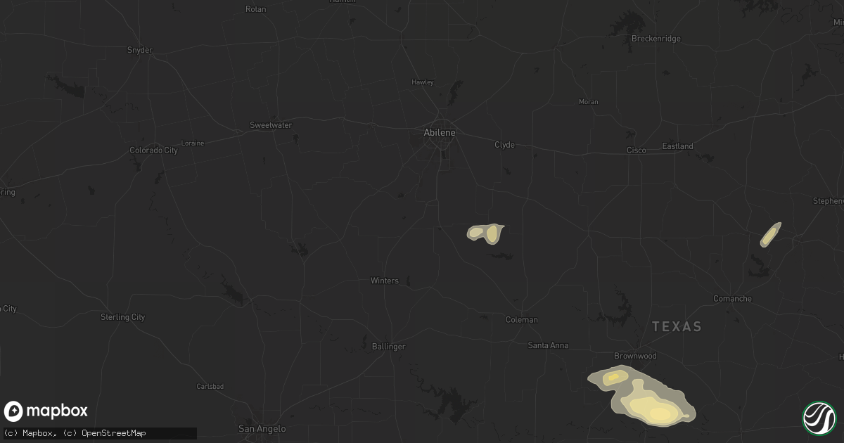 Hail map in Ovalo, TX on April 24, 2025